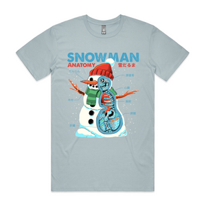 Snowman Anatomy Tee by Lonely Kids Club. All clothing from our T-shirts to our shorts and hoodies are ethically made, and printed packed and shipped from Sydney.