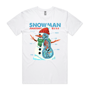 Snowman Anatomy Tee by Lonely Kids Club. All clothing from our T-shirts to our shorts and hoodies are ethically made, and printed packed and shipped from Sydney.