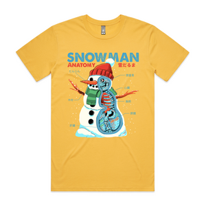 Snowman Anatomy Tee by Lonely Kids Club. All clothing from our T-shirts to our shorts and hoodies are ethically made, and printed packed and shipped from Sydney.