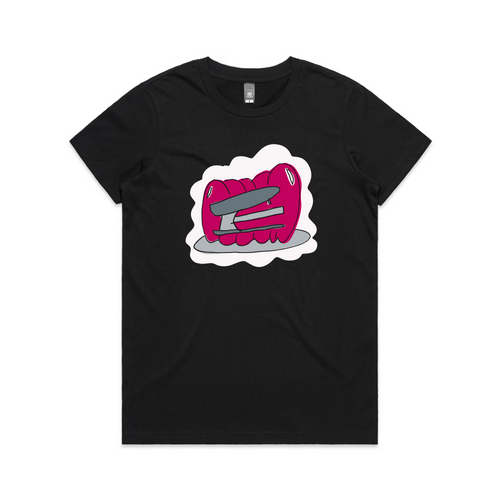 Stapler in Jello Tee by Lonely Kids Club. All clothing from our T-shirts to our shorts and hoodies are ethically made, and printed packed and shipped from Sydney.