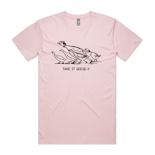 Take it Geese-y Tee by Lonely Kids Club. All clothing from our T-shirts to our shorts and hoodies are ethically made, and printed packed and shipped from Sydney.
