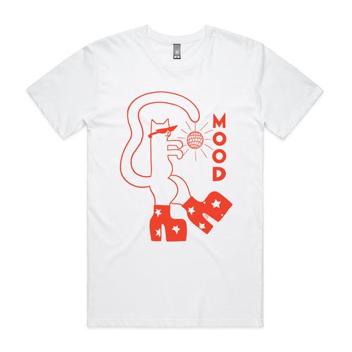 Mood Cat Tee by Lonely Kids Club. All clothing from our T-shirts to our shorts and hoodies are ethically made, and printed packed and shipped from Sydney.