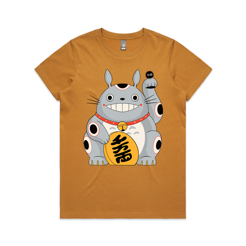 Maneki Totoro Tee by Lonely Kids Club. All clothing from our T-shirts to our shorts and hoodies are ethically made, and printed packed and shipped from Sydney.