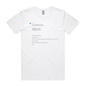 Why Would You Do This Tee by Lonely Kids Club. All clothing from our T-shirts to our shorts and hoodies are ethically made, and printed packed and shipped from Sydney.