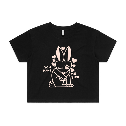 You Make Me Sick Tee by Lonely Kids Club. All clothing from our T-shirts to our shorts and hoodies are ethically made, and printed packed and shipped from Sydney.