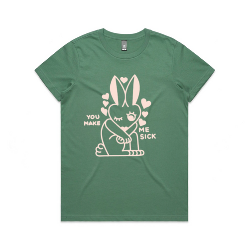 You Make Me Sick Tee by Lonely Kids Club. All clothing from our T-shirts to our shorts and hoodies are ethically made, and printed packed and shipped from Sydney.